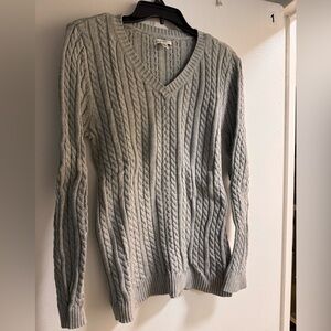 Grey cable knit sweater